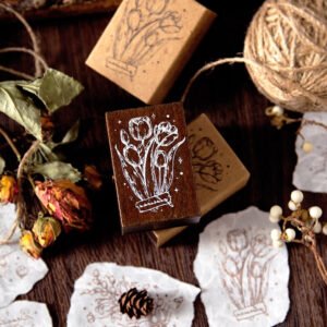 flowers in four seasons series vintage plant wooden stamp b2