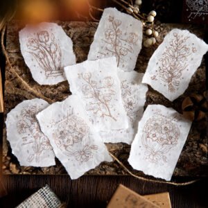 flowers in four seasons series vintage plant wooden stamp b6
