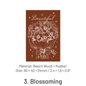flowers in four seasons series vintage plant wooden stamp sku 3