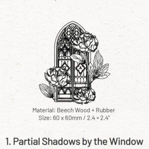 flowers outside the window series window theme wooden rubber stamp sku 1