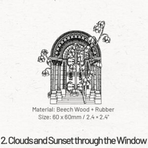 flowers outside the window series window theme wooden rubber stamp sku 2