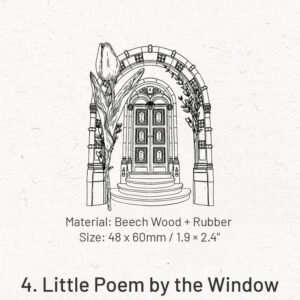 flowers outside the window series window theme wooden rubber stamp sku 4