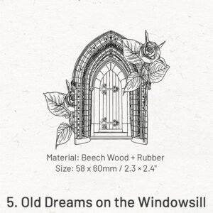 flowers outside the window series window theme wooden rubber stamp sku 5
