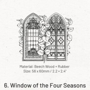 flowers outside the window series window theme wooden rubber stamp sku 6