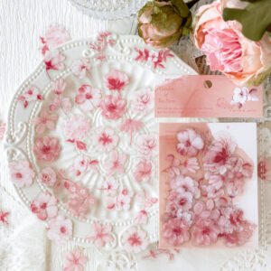 Flowing Light Retro Botanical Clear Transparent Sticker Pack