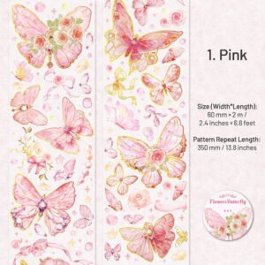 Flying Butterfly Series Holographic Clear Transparent Tape flying butterfly series holographic pet tape sku 1