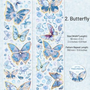 Flying Butterfly Series Holographic Clear Transparent Tape flying butterfly series holographic pet tape sku 2