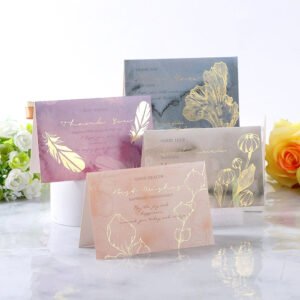 Foil-Stamped Blessing Sulfuric Acid Paper Greeting Card Set