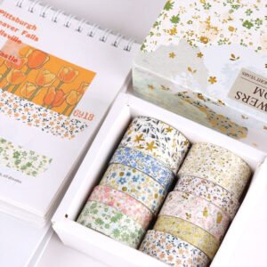 Foil Stamped Washi Tape Set (10 Rolls) - Forest, Star, Ocean, Geometric foil stamped washi tape set 10 rolls forest star ocean geometric b4