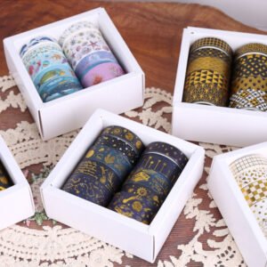 Foil Stamped Washi Tape Set (10 Rolls) - Forest, Star, Ocean, Geometric foil stamped washi tape set 10 rolls forest star ocean geometric b5