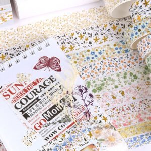 Foil Stamped Washi Tape Set (10 Rolls) - Forest, Star, Ocean, Geometric foil stamped washi tape set 10 rolls forest star ocean geometric b6