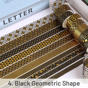 Foil Stamped Washi Tape Set (10 Rolls) - Forest, Star, Ocean, Geometric foil stamped washi tape set 10 rolls forest star ocean geometric sku 4