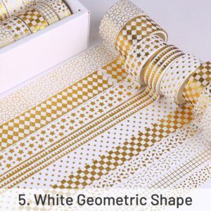 Foil Stamped Washi Tape Set (10 Rolls) - Forest, Star, Ocean, Geometric foil stamped washi tape set 10 rolls forest star ocean geometric sku 5