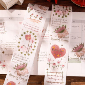 foil stamping botanical washi tape for rose lily and hydrangea b3