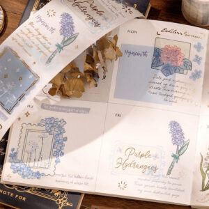 foil stamping botanical washi tape for rose lily and hydrangea b4