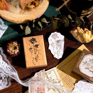 forest floral series wooden rubber stamp b5