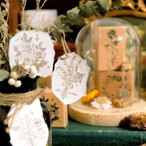 forest floral series wooden rubber stamp b6