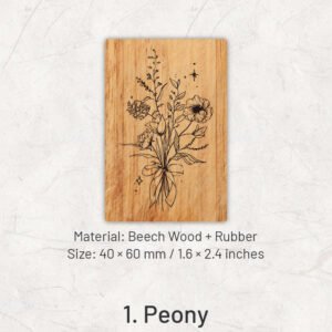 forest floral series wooden rubber stamp sku 1