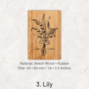 forest floral series wooden rubber stamp sku 3