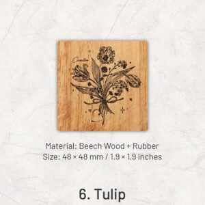 forest floral series wooden rubber stamp sku 6