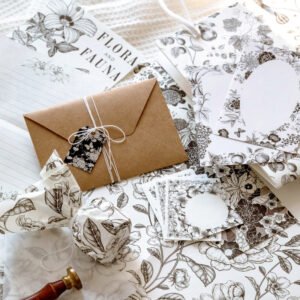forest letters series vintage hand painted plant paper pack b3
