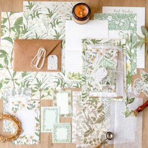 forest letters series vintage hand painted plant paper pack b5