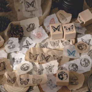 forest specimen theme wood rubber stamp b2
