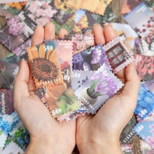 four seasons garden series stamp sticker book b5