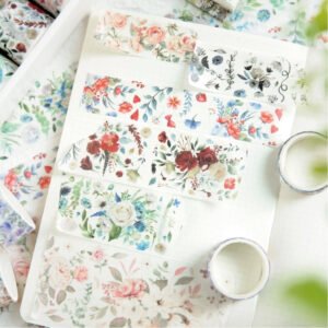 four seasons garden series vintage floral tape set b