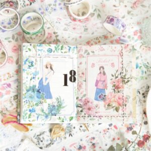 four seasons garden series vintage floral tape set b3