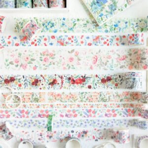 four seasons garden series vintage floral tape set b4