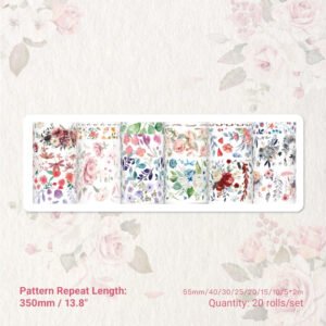 four seasons garden series vintage floral tape set sku