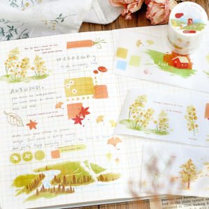 four seasons landscape washi tape fields beaches snow autumn b5
