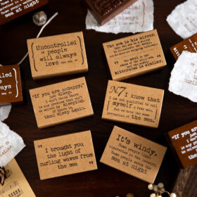 Fragment of Narrative Series English Sentence Wooden Rubber Stamp