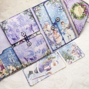 frozen purple christmas mini project folio craft kit junk journal and add ons 0010
