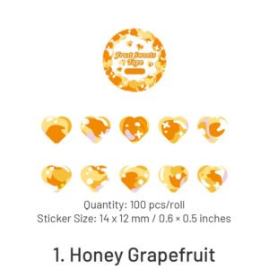 fruit sweets series heartshape rolled washi stickers sku 1