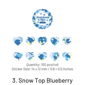 fruit sweets series heartshape rolled washi stickers sku 3