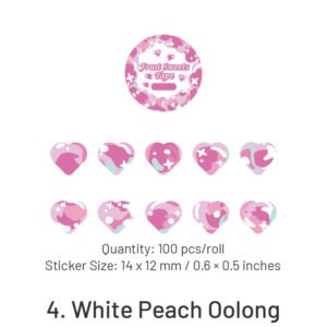 fruit sweets series heartshape rolled washi stickers sku 4