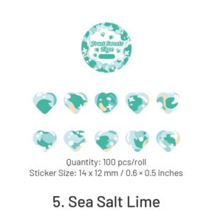 fruit sweets series heartshape rolled washi stickers sku 5