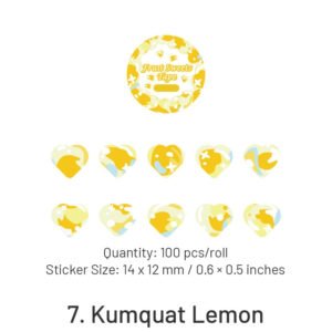 fruit sweets series heartshape rolled washi stickers sku 7