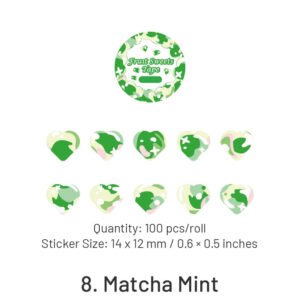 fruit sweets series heartshape rolled washi stickers sku 8