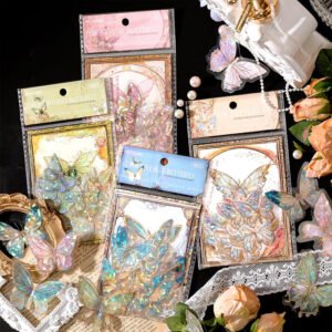 Gem-Like Glittering Butterfly Clear Transparent Stickers