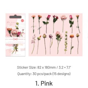 gentle bliss series retro plant flower stickers sku 1