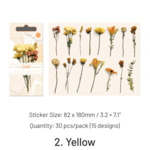 gentle bliss series retro plant flower stickers sku 2