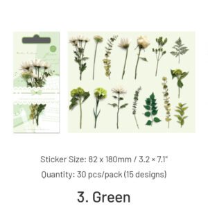 gentle bliss series retro plant flower stickers sku 3