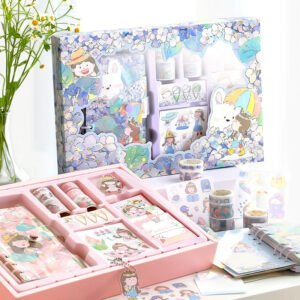 girl and flowers loose leaf journal gift box set a