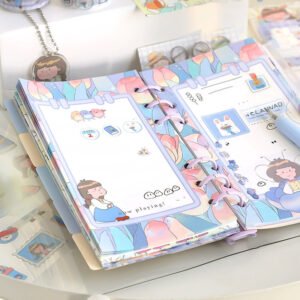 girl and flowers loose leaf journal gift box set b2