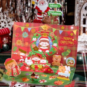 girl and gifts christmas gold foil stickers b