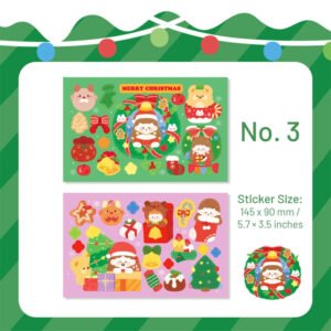 girl and gifts christmas gold foil stickers sku 3
