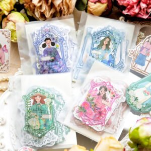 Girl in Mirror Frame Washi Stickers